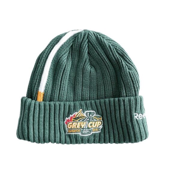 Reebok Unisex CFL Grey Cup Ribbed Cuff Classic Beanie Hat Green One Size - Picture 1 of 6